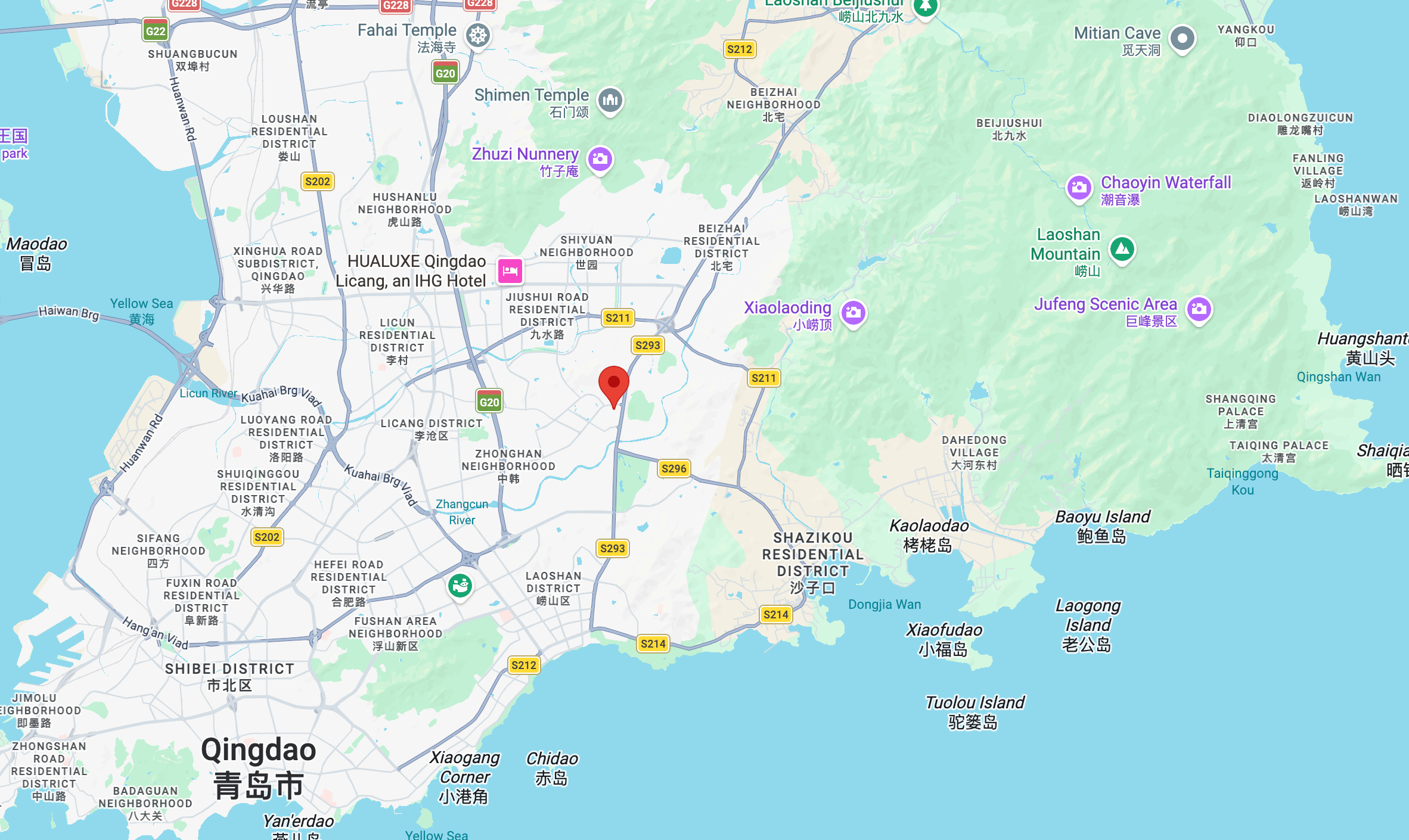 Map showing Qingdao Headquarters at 20 Zhuzhou Rd, 20, Laoshan District, Qingdao, Shandong, China, 266104